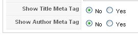 Meta tags in the Global Configuration
