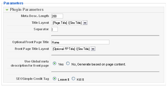 SEOSimple settings