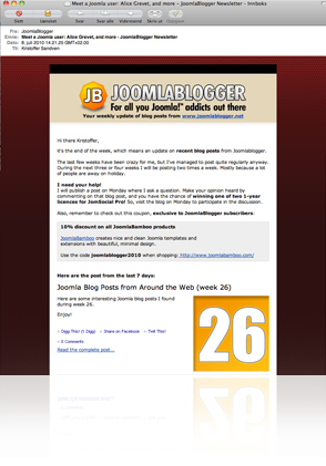 joomlablogger-newsletter-reflection