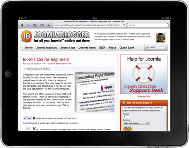 How to optimize your Joomla site for iPad